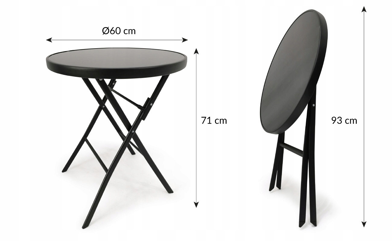 STÓŁ STOLIK OKRĄGŁY SZKLANY OGRODOWY BALKON TARAS OGRÓD KAWOWY TASOS FI60 EAN (GTIN) 5901386211408