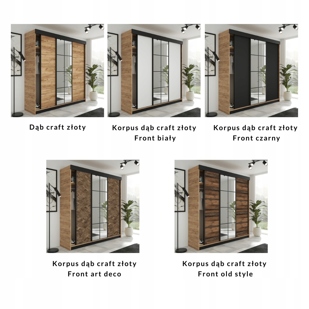 Szafa przesuwna z lustrami FARO - 250 Głębokość mebla 59 cm