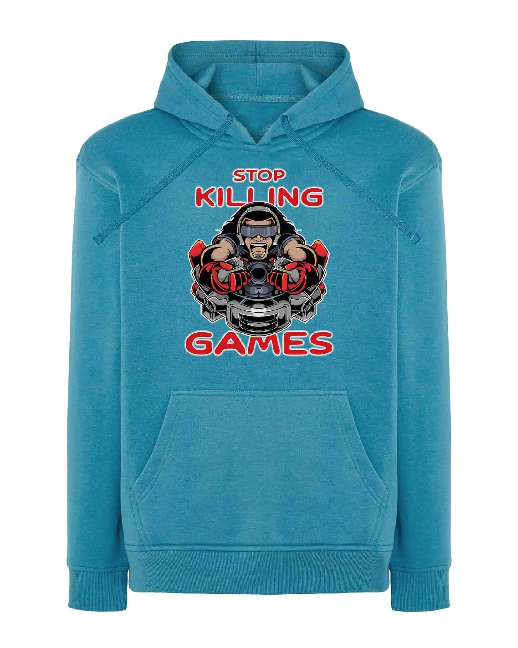 Mikina s kapucí Akční Stop Killing Games Hry Navždy Modrá L
