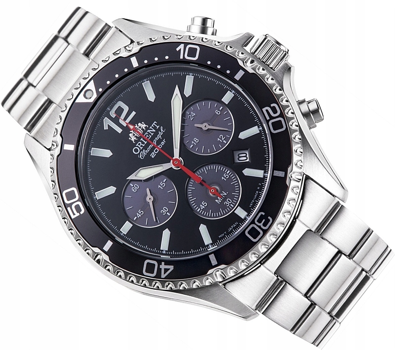 Originální Hodinky Orient Mako RA-TX0202B10B Solární Safír Chrono Box 43 mm