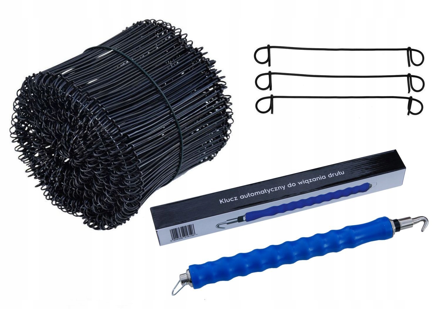 Drut wiązałkowy oczkowy 1,6mm 14cm 1000szt klucz automatyczny Premium+