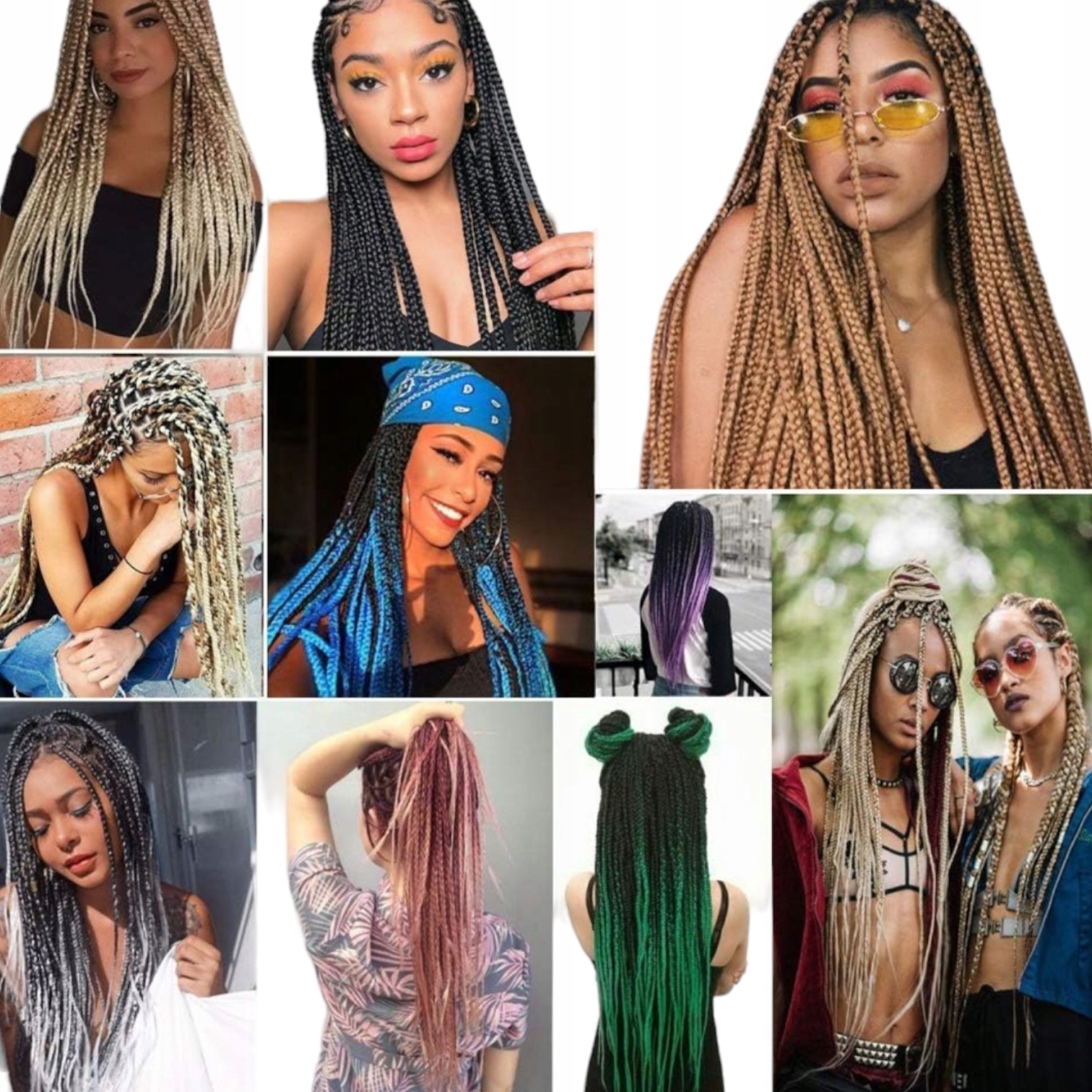 WŁOSY syntetyczne do Warkoczyków KOLOROWE długie Metoda przedłużania inna