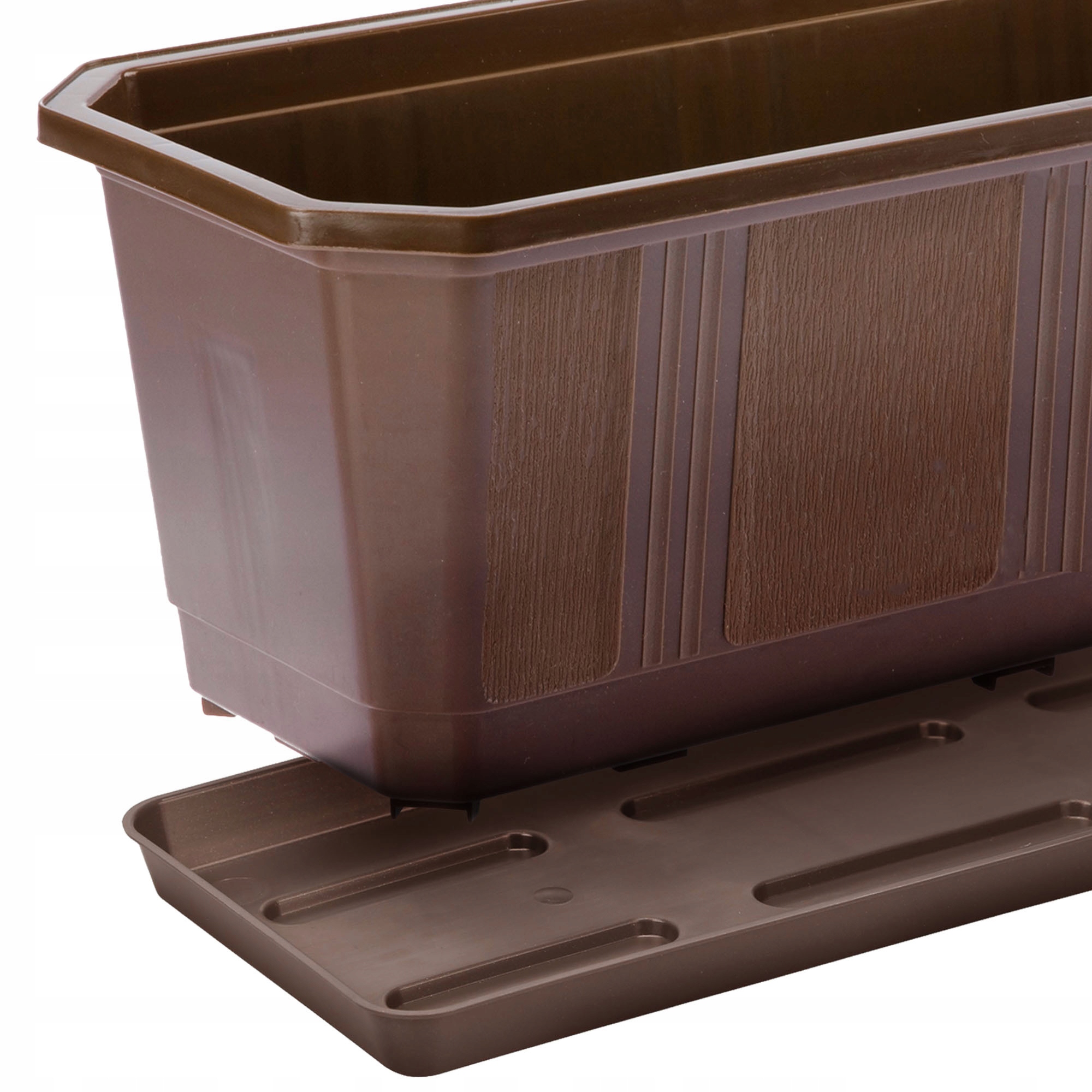 4x SKRZYNKA BALKONOWA 40cm UCHWYTY BRĄZOWA Długość maksymalna 40 cm