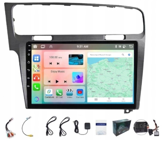 Navigační Rádio Gps Android Vw Golf 7 2012-2019 Carplay Wifi 6 Gb 128 Gb