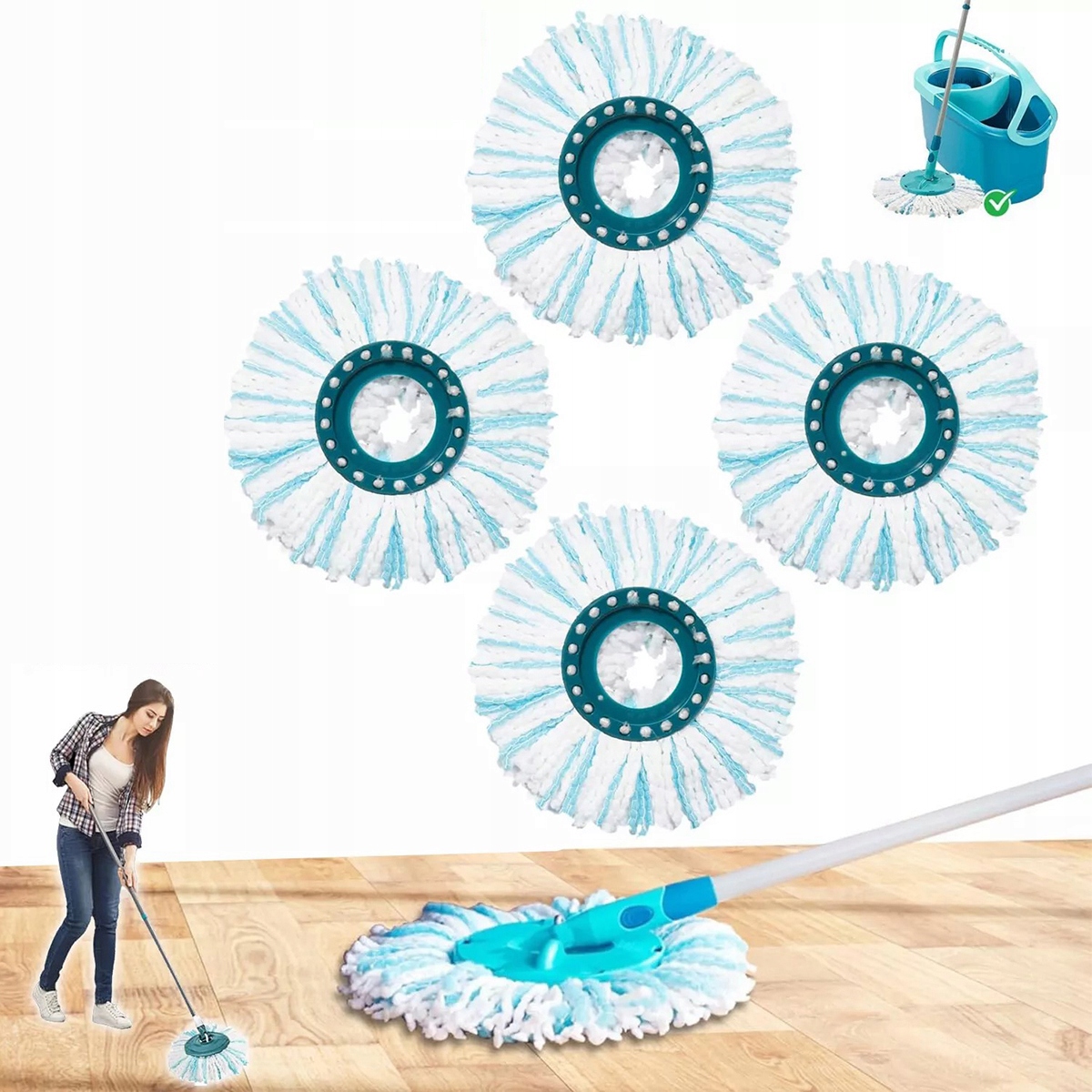 Náhradní Hlavice Rotačního Mopu Z Mikrovlákna Pro Leifheit Clean Twist 4X