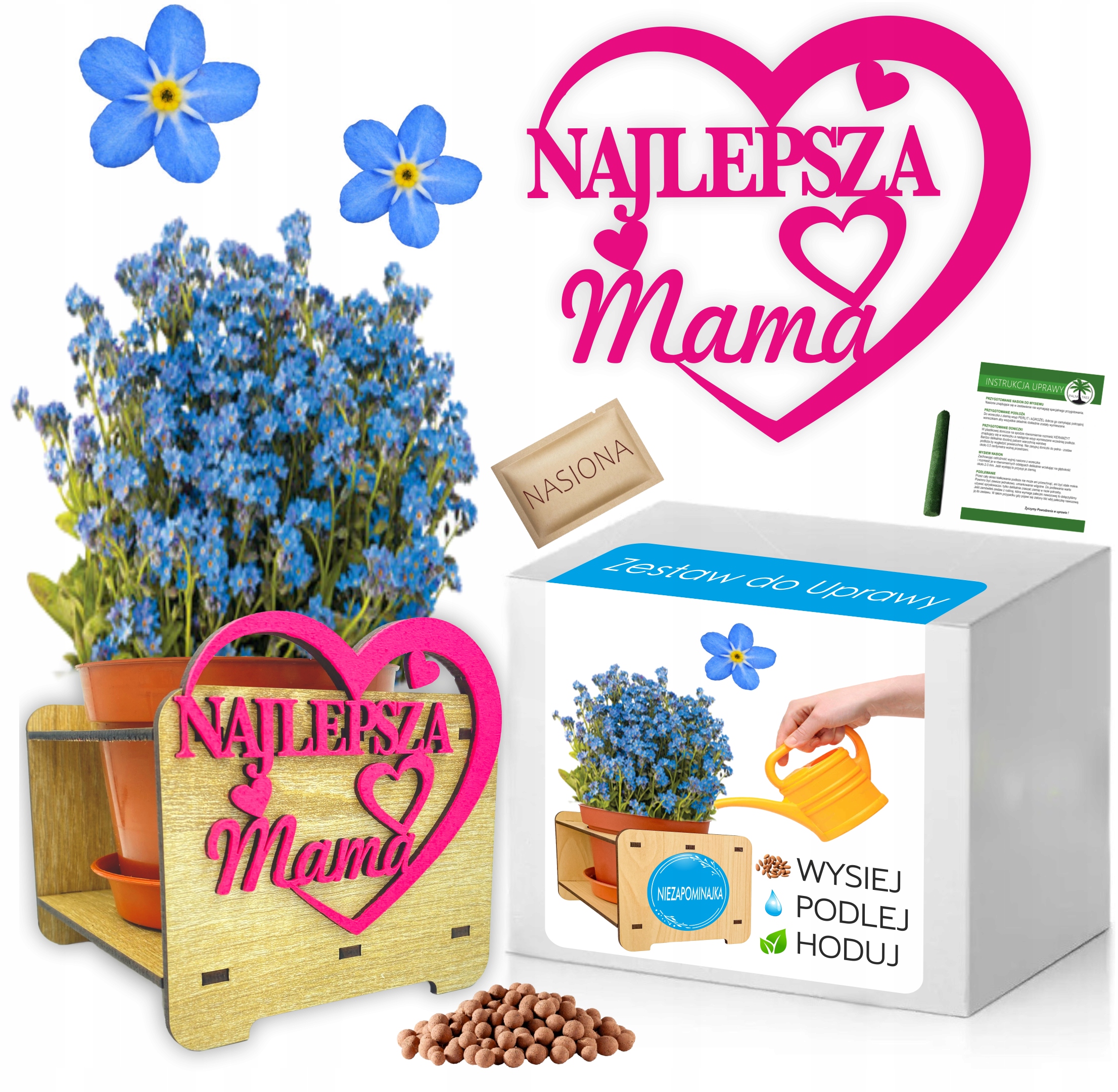 

Zestaw do uprawy Niezapominajka Dzień Matki Mamy