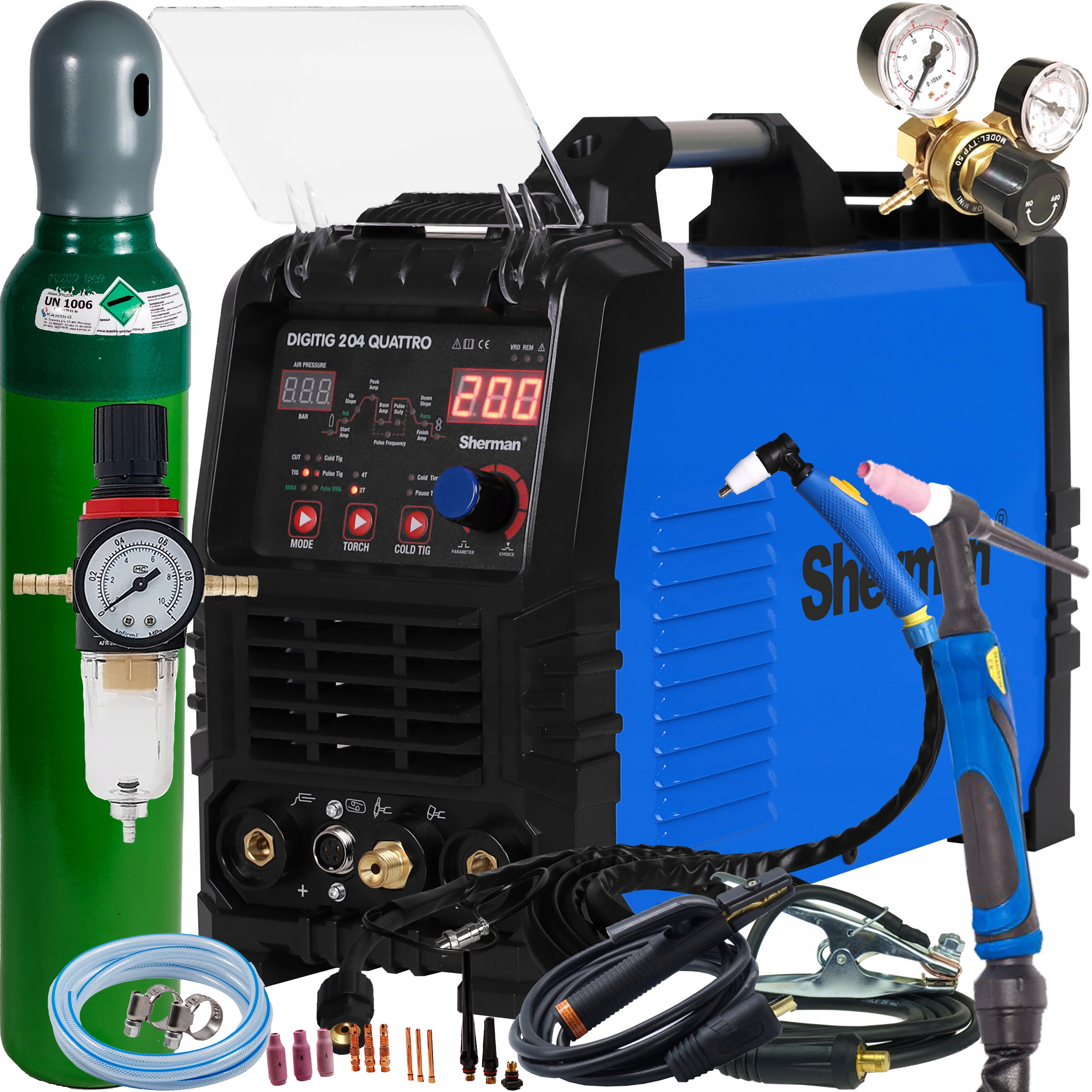 Sherman Digitig 204 Quattro Spawarka Tig Mma Plazma Cold Tig 230V ZESTAW3