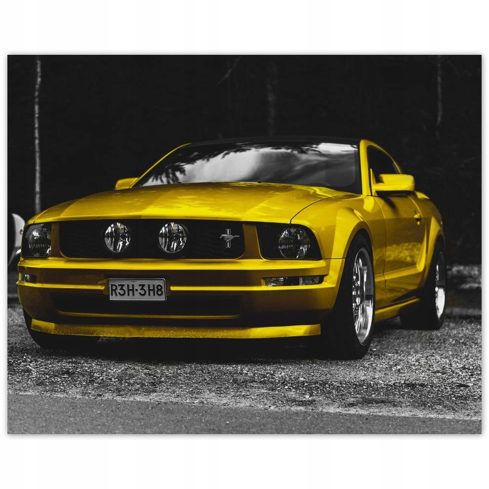 

Plakat 50x40 Żółty Ford Mustang