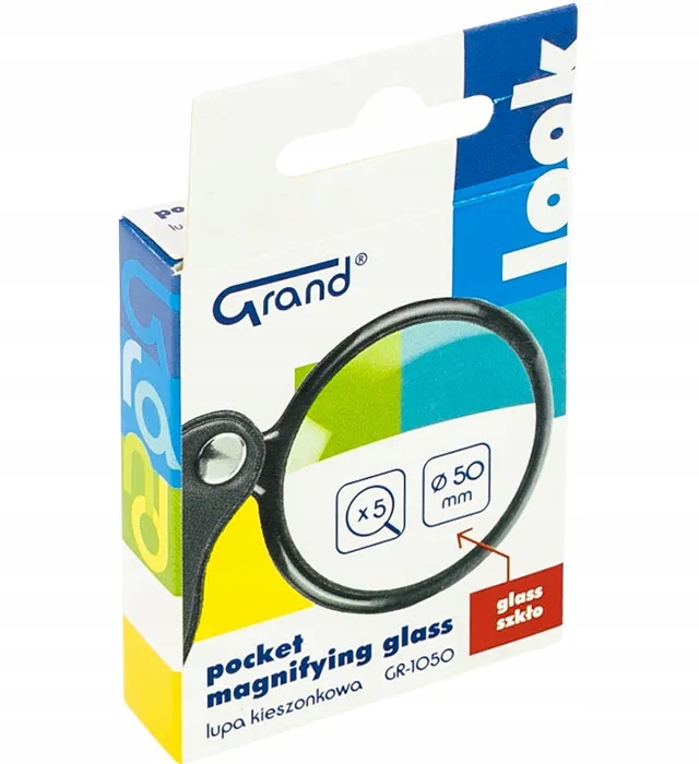 Lupa szklana kieszonkowa GRAND szkło powiększające 50 mm