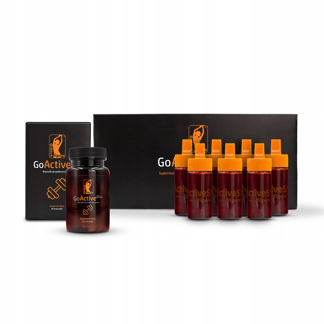 Tréninkový set Go Active Pro 7x10 ml shoty 60 kapslí Kofein Energia