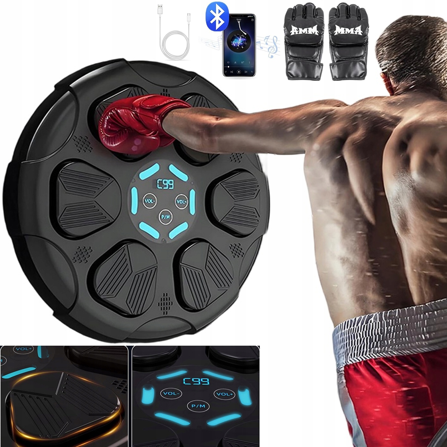 Inteligentní Hudební Bluetooth Boxer Boxerské Rukavice Pro Dospělé