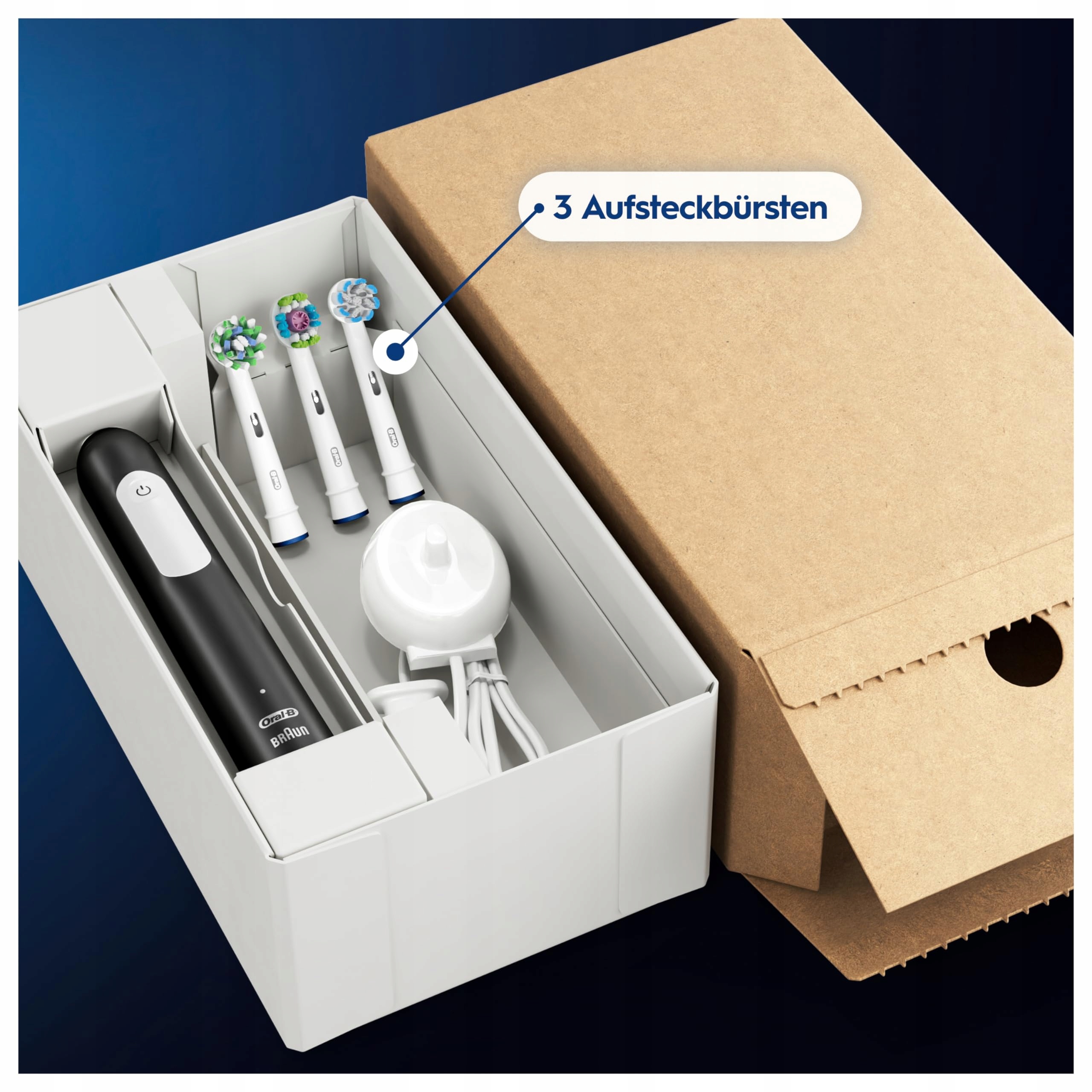 ORAL-B Pro Series 1 Plus Elektryczna Szczoteczka 3 Końcówki Czarna — miniatura 3
