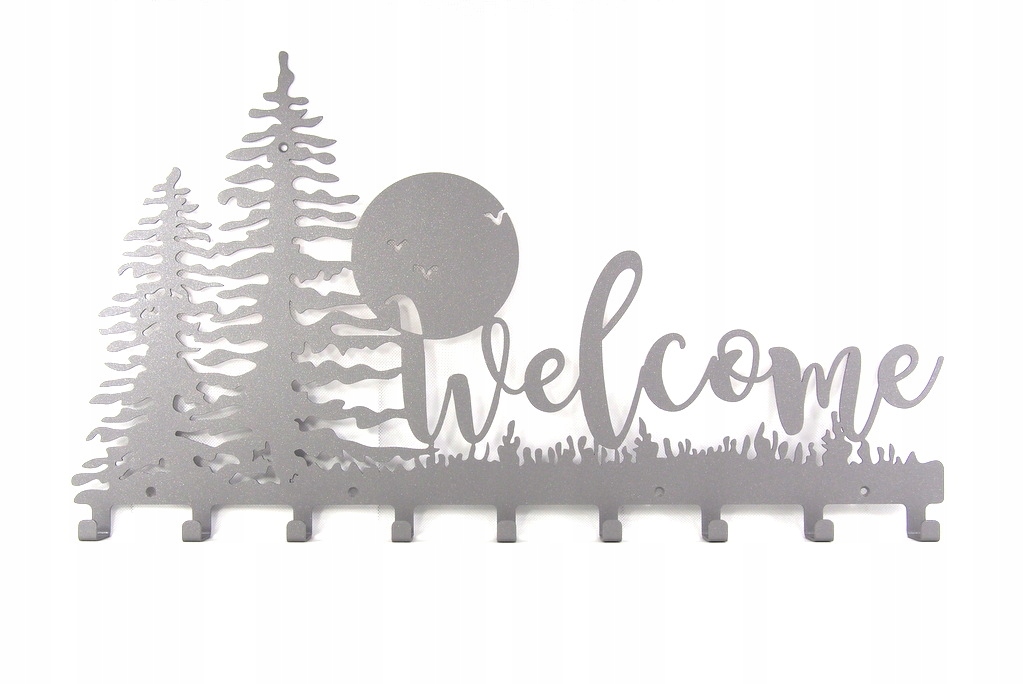 Nástěnný kovový věšák na oblečení bundy, klíče Welcome, moderní barvy
