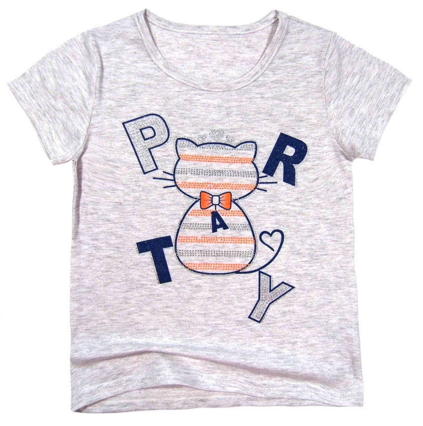 

dziewczęca bluzeczka z kotkiem 064 Party 6Y melanż