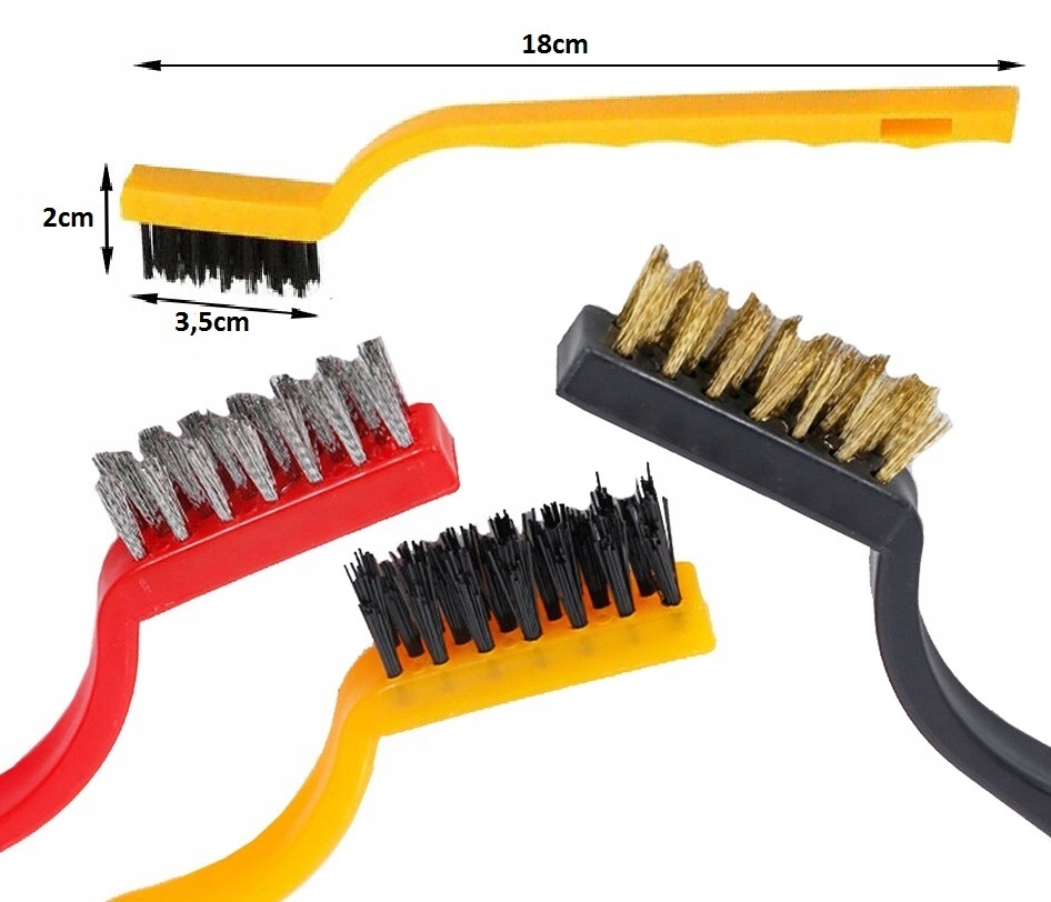 SZCZOTKA DRUCIANA DO CZYSZCZENIA ZESTAW 3 sztuki STALOWA NYLONOWA MOSIĘŻNA Marka Tryton