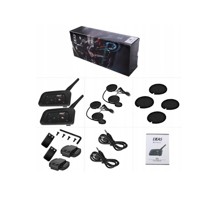INTERKOM INTERCOM MOTOCYKLOWY EJEAS V6 Pro 2SZT