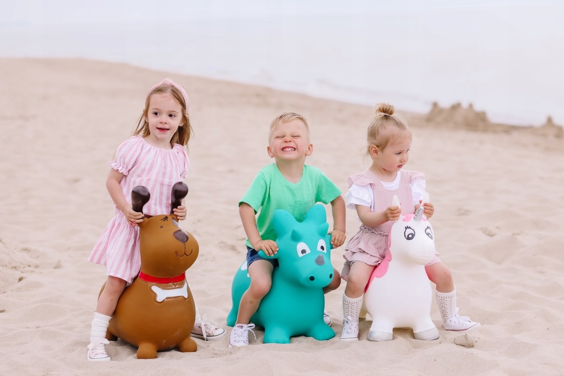 Gumowy skoczek Królik dla dzieci z pompką Płeć chłopcy