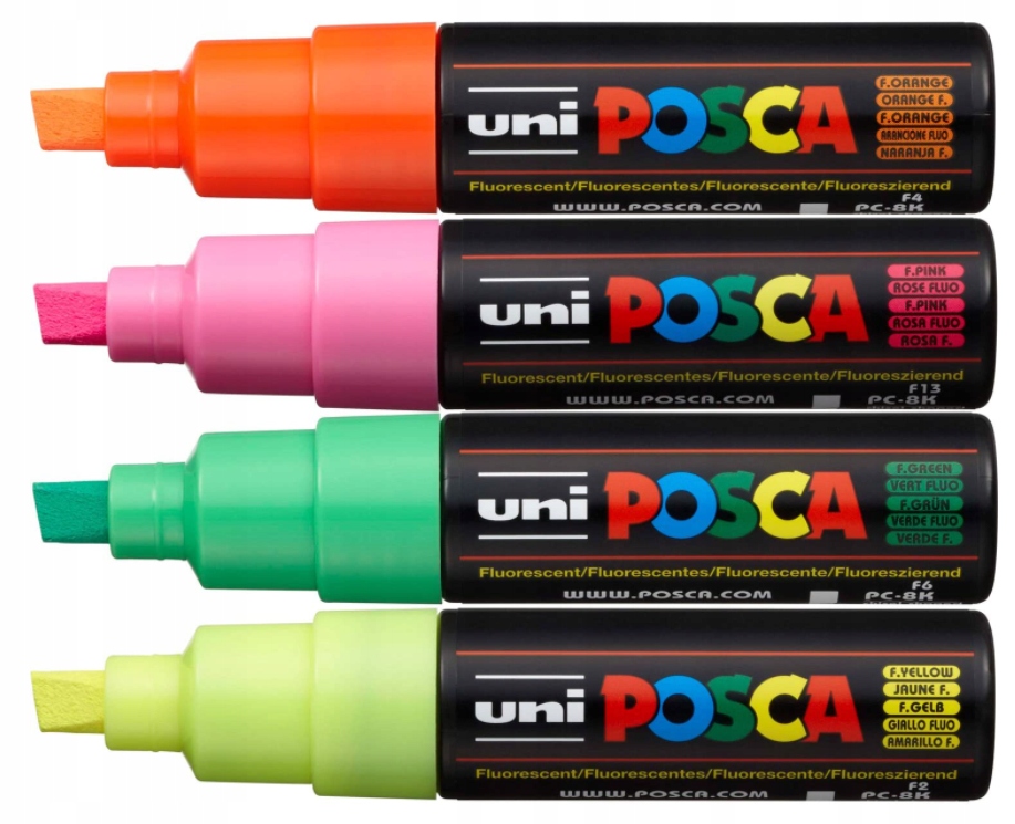 

Uni Posca Marker Z Farbą Farba PC-8K 4szt Fluo