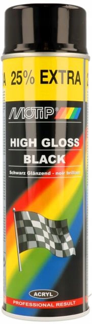MOTIP - LAKIER AKRYLOWY SPRAY CZARNY POŁYSK 500 ml