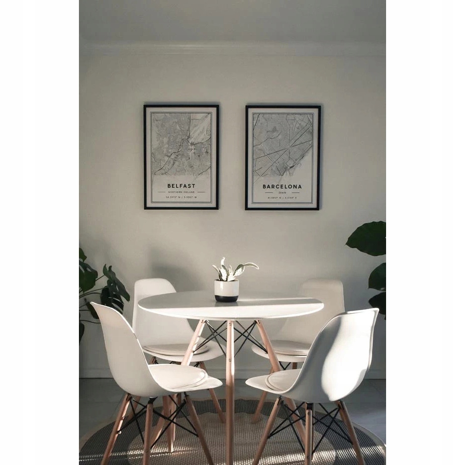 Stół Jadalniany Okrągły 80 Biały w Stylu Skandynawskim Prowansja do Salonu Kolekcja Maff home