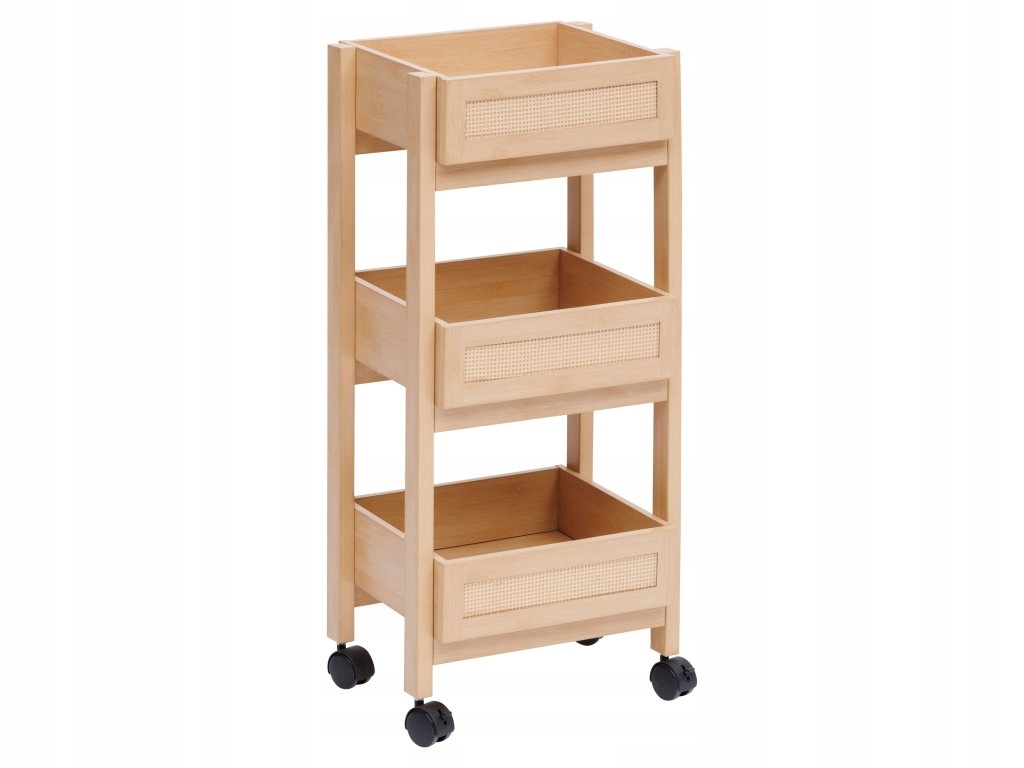 Kuchynský vozík na kolieskach Cane, viedenský výplet, 39,6 x 30 x 85,5 cm