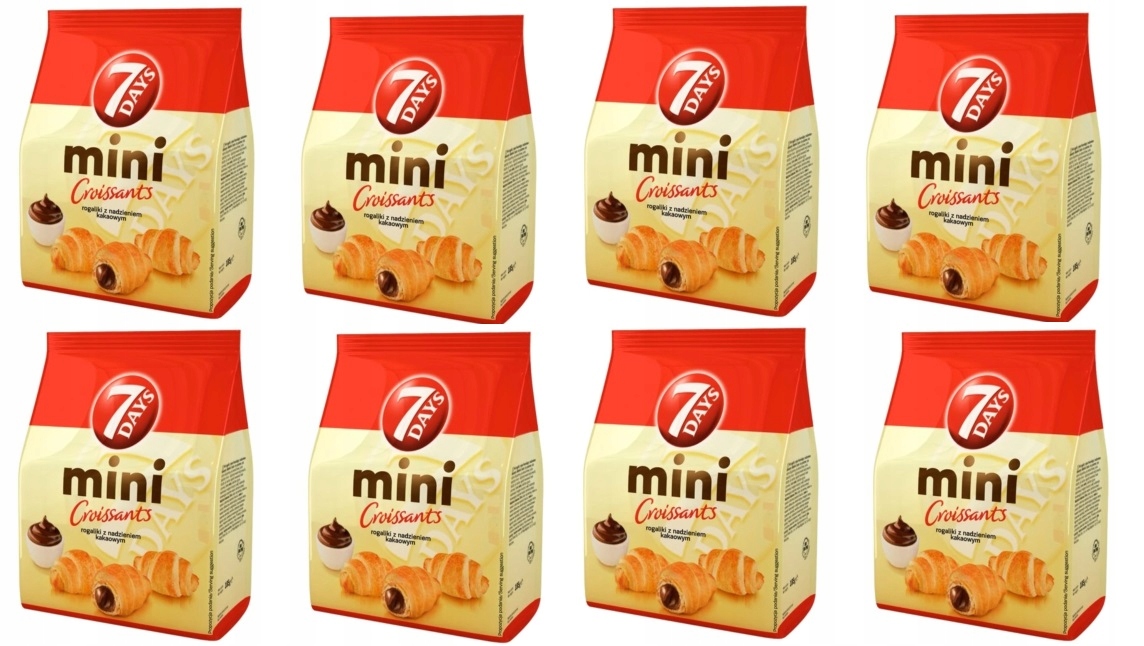 8x 185g 7DAYS Mini Cocoa rogaliki z nadzieniem kakao Karton