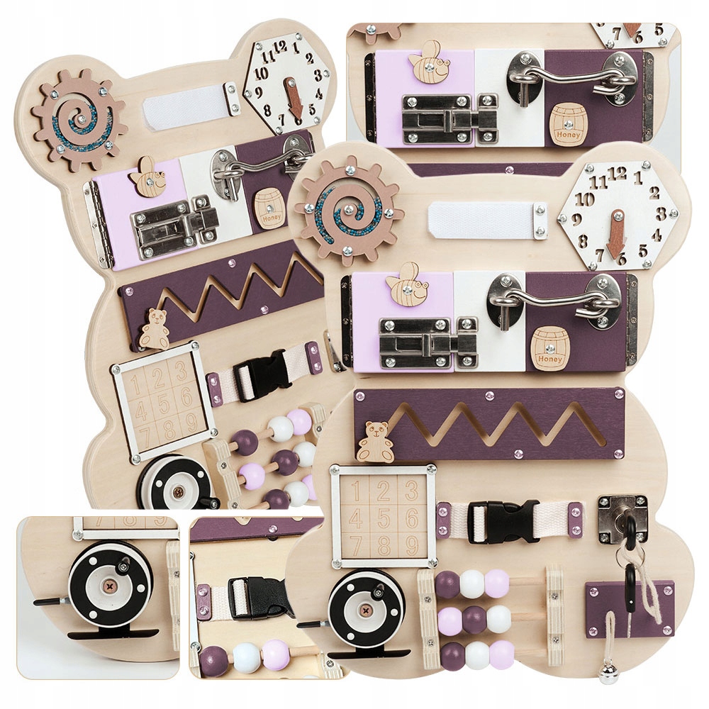 Tablica manipulacyjna sensoryczna Montessori Bear