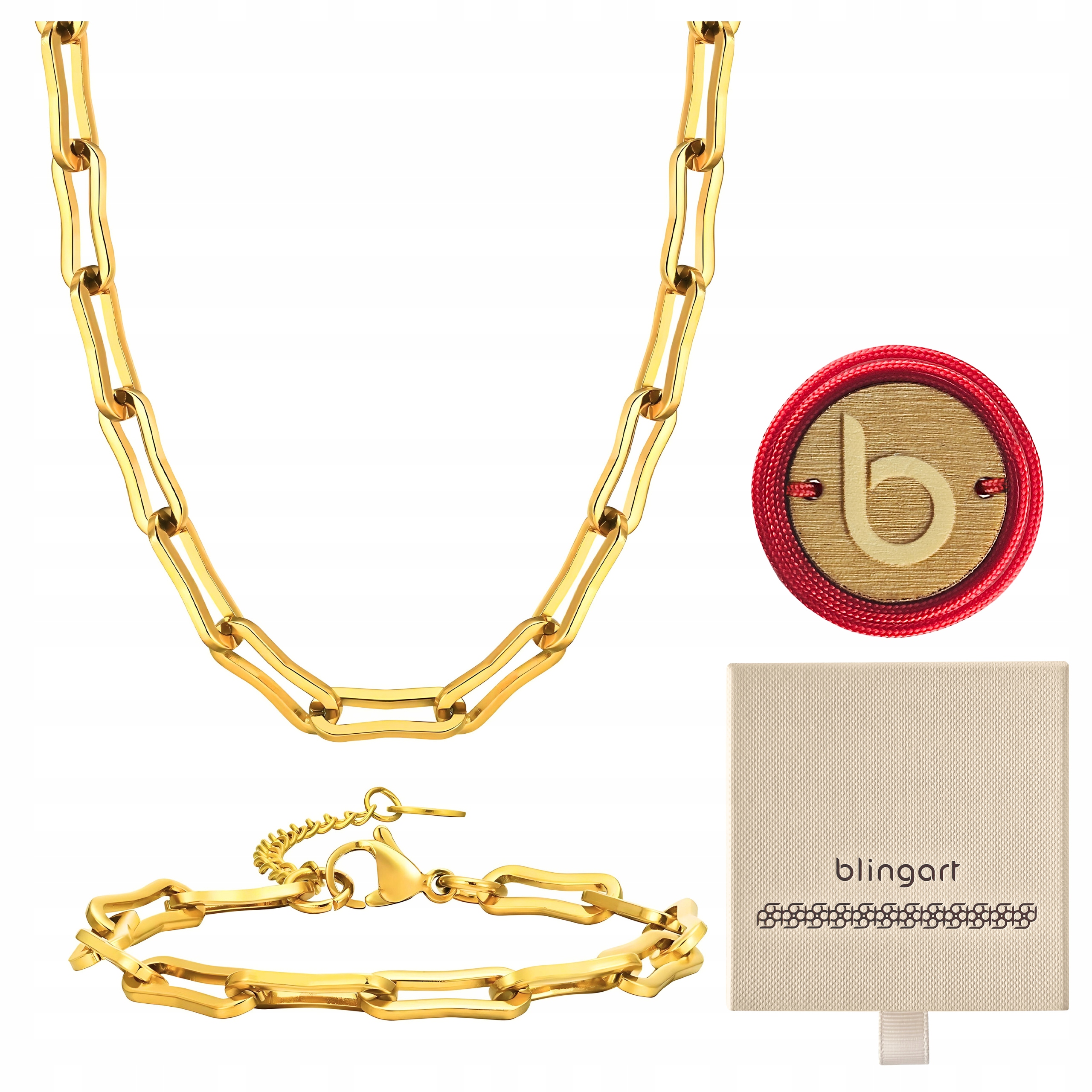 Sada šperků z chirurgické oceli, pozlacený dámský Blingart