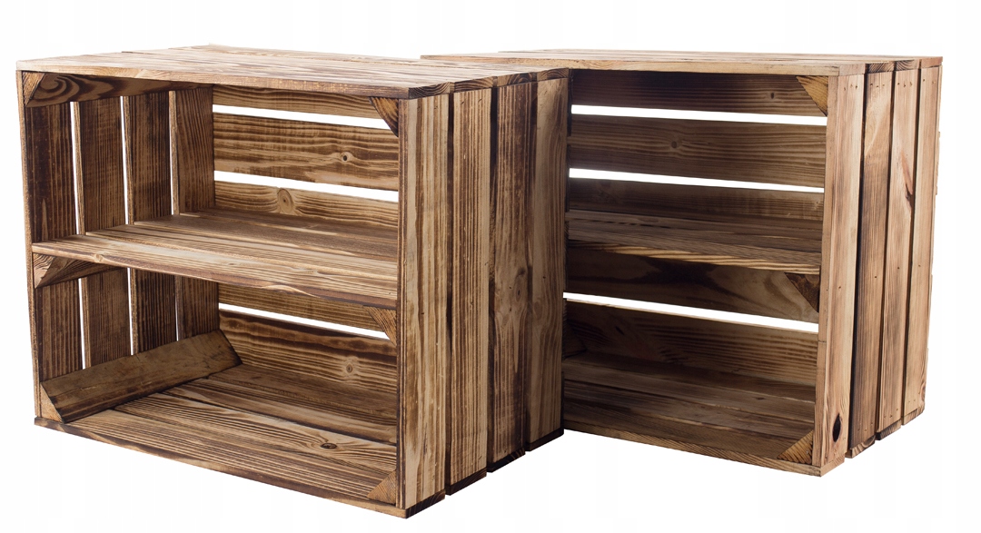 SKRZYNKA DREWNIANA opalana SKRZYNKI PÓŁKA SZAFKA Marka inna