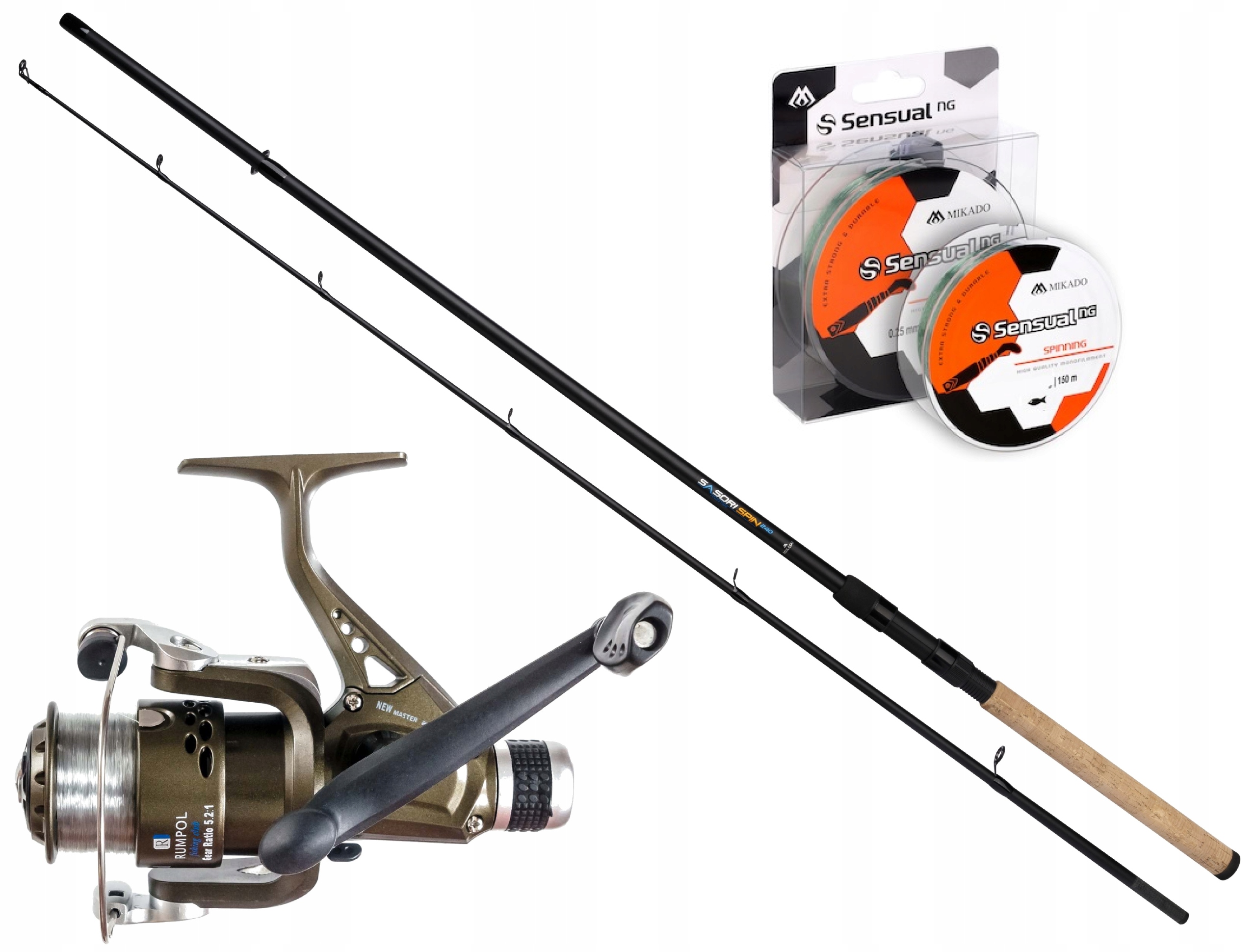 Zestaw Spinning Na Szczupaka Wędka Kołowrotek Żyłka Mikado