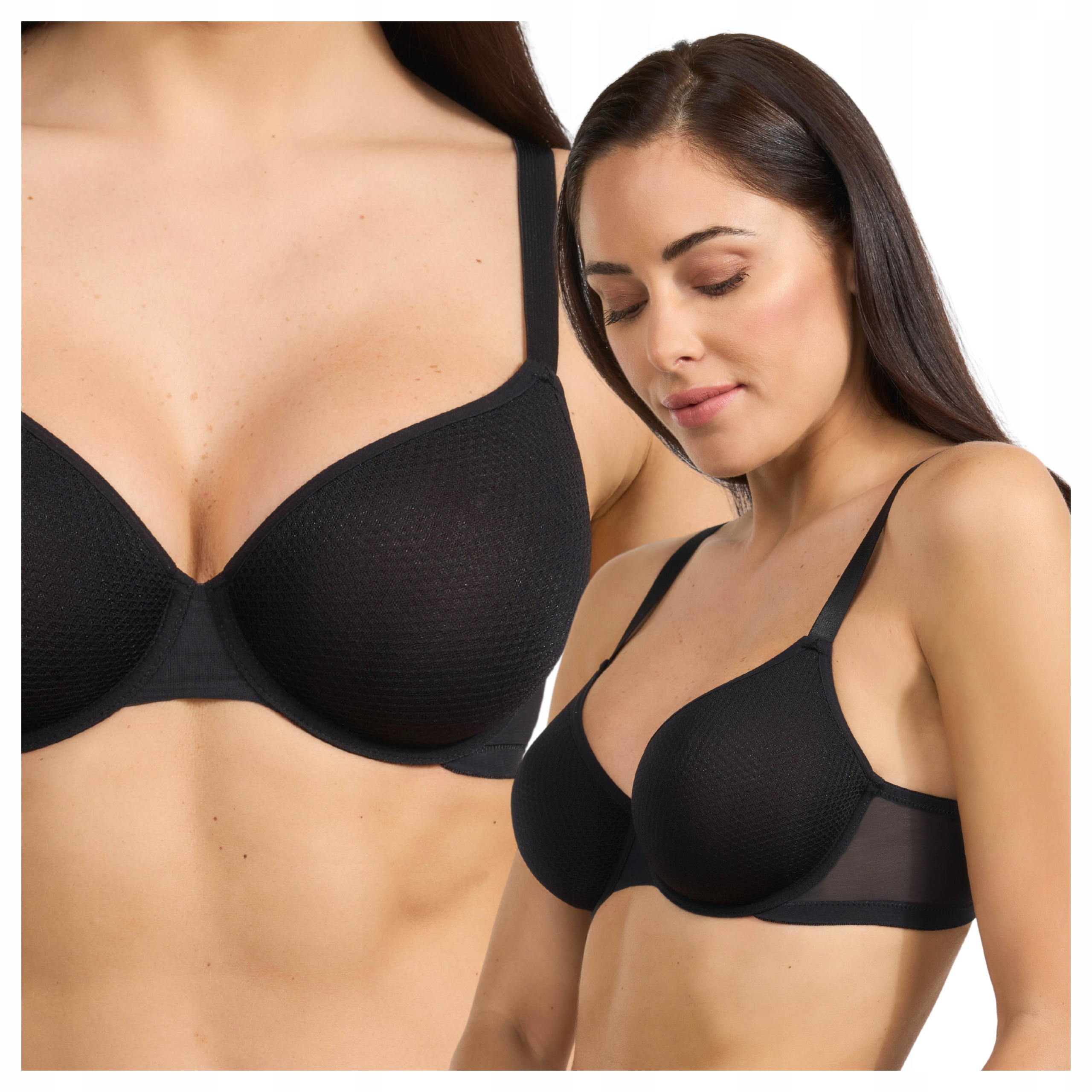 Vyztužená podprsenka Spacer Ultra Lehká Bezešvá Každodenní Černá 85B