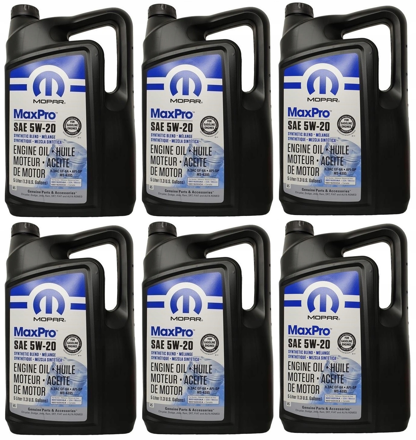 MOPAR 5W20 6x5L JEEP DODGE RAM CHRYSLER LANCIA