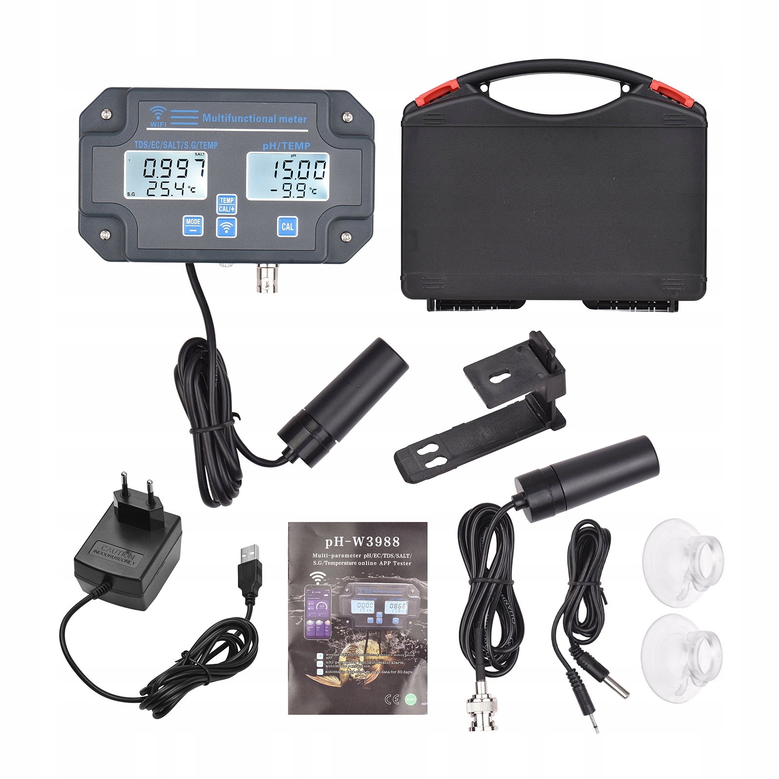 CYFEOWY TESTER JAKOŚCI WODY WIFI 6W1 Model PH-W3988