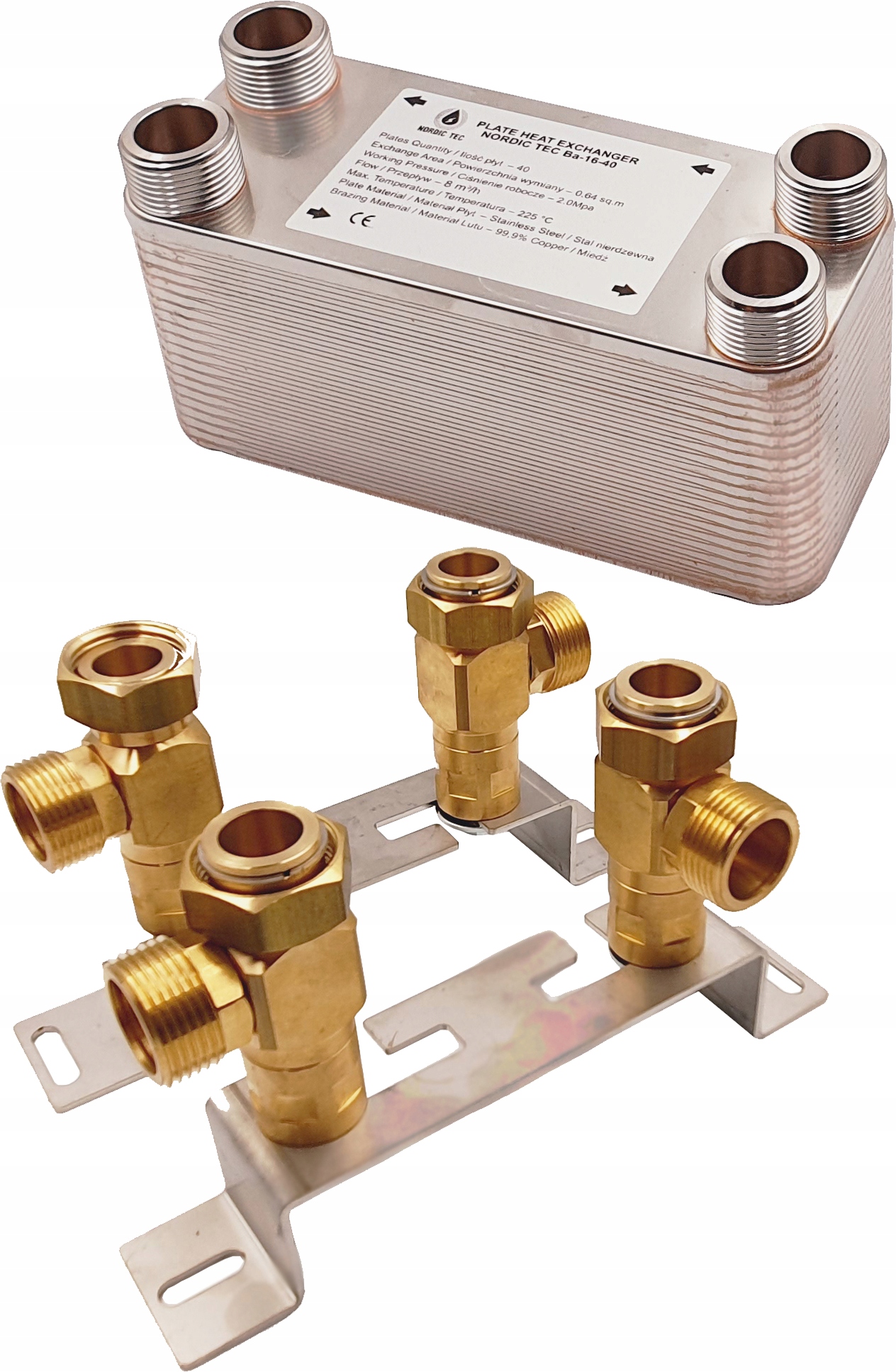 

Wymiennik ciepła Nt 40 płyt 50kW 1' + Śrubunek Pl