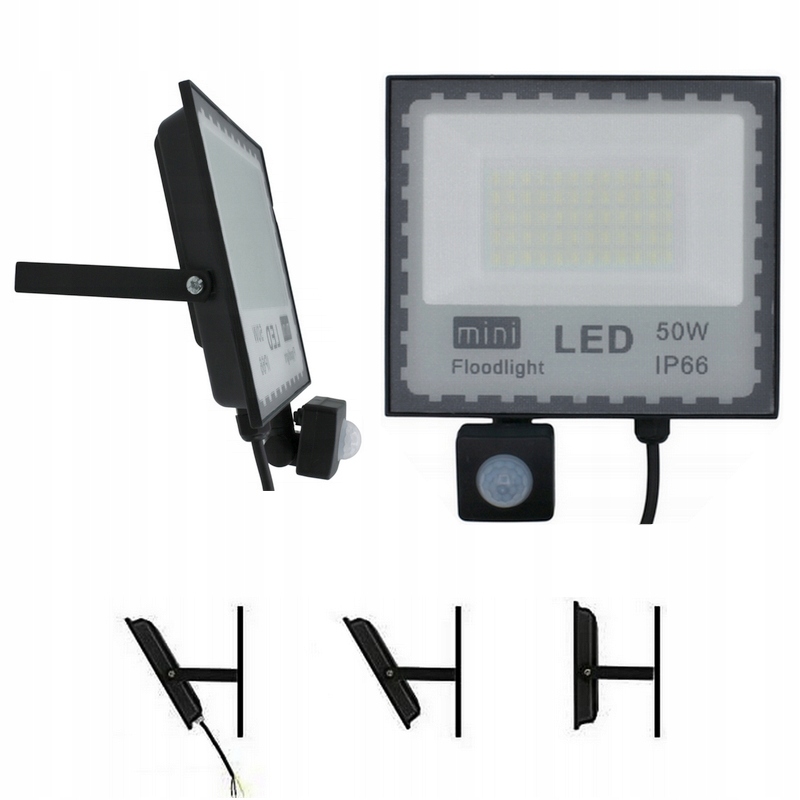 HALOGĒNA SPULDZE LED PROŽEKTORS 50W KUSTĪBAS SENSORS Baltā krāsā