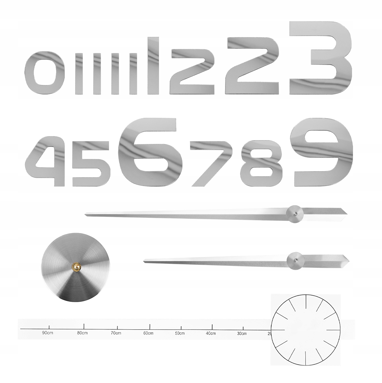 NOWOCZESNY ZEGAR ŚCIENNY 3D NAKLEJANY DIY 70-130CM Kod producenta Zegar ścienny naklejany Z2S