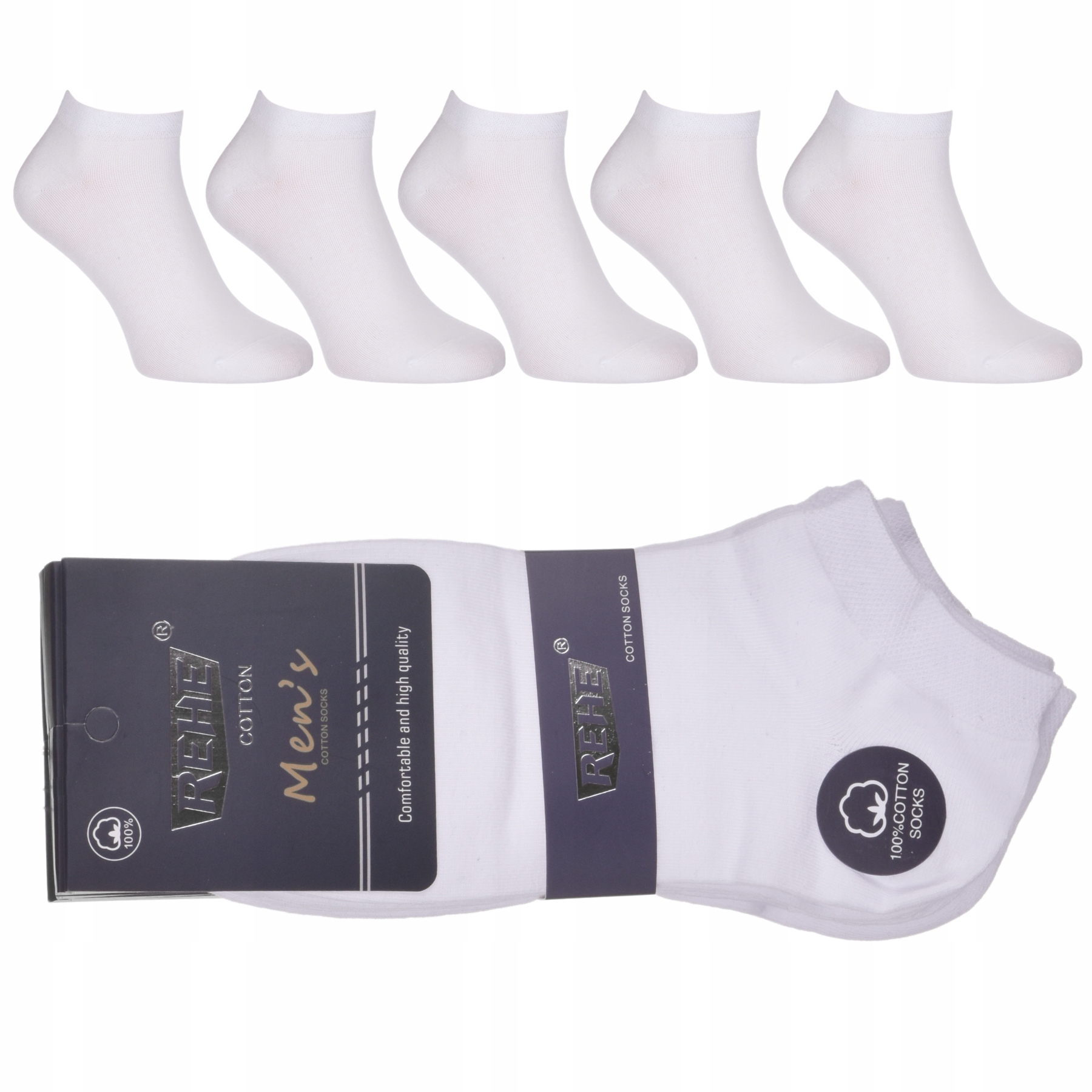 

5pak skarpety męskie sport gładkie bawełna 39-43