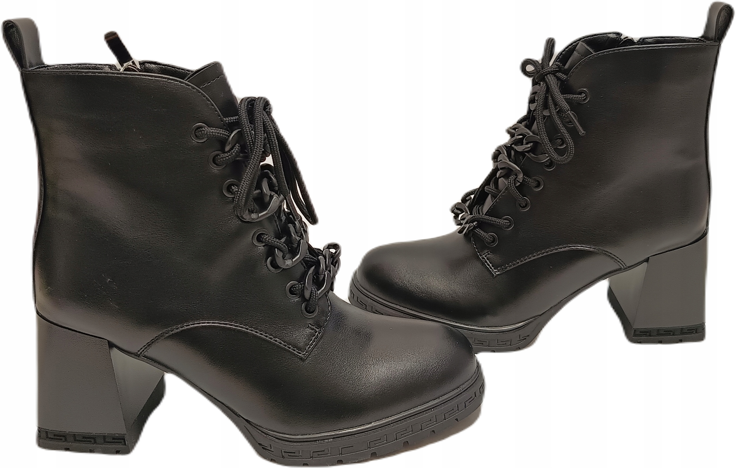 Modní kotníkové boty řetězové boty D&a CR8120 Černé r38