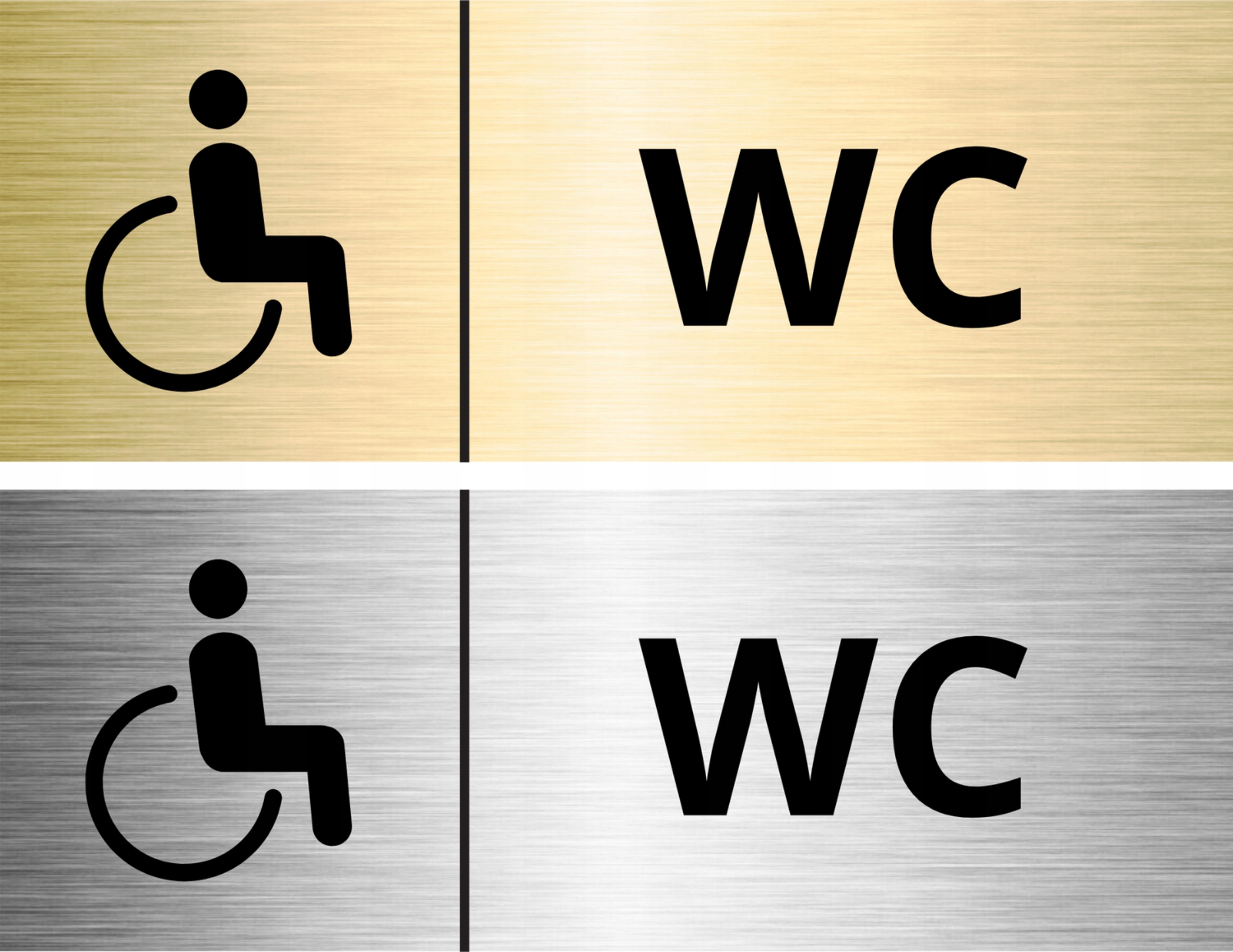 TABLICZKA INFORMACYJNA ALUMINIOWA WC OSOBY NIEPEŁNOSPRAWNE 20 x 7,5 CM