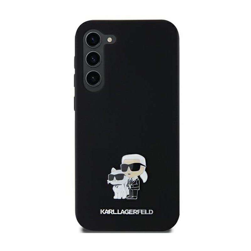 Karl Lagerfeld Silicone Karl & Choupette Metal Pin Pouzdro pro Samsung