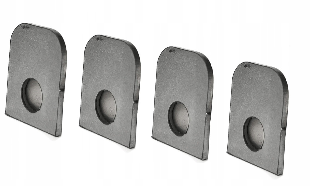 Blaszki 4 SZTUKI do montażu mocowania SZYBY KOMINKOWEJ do kominka ZACISKI