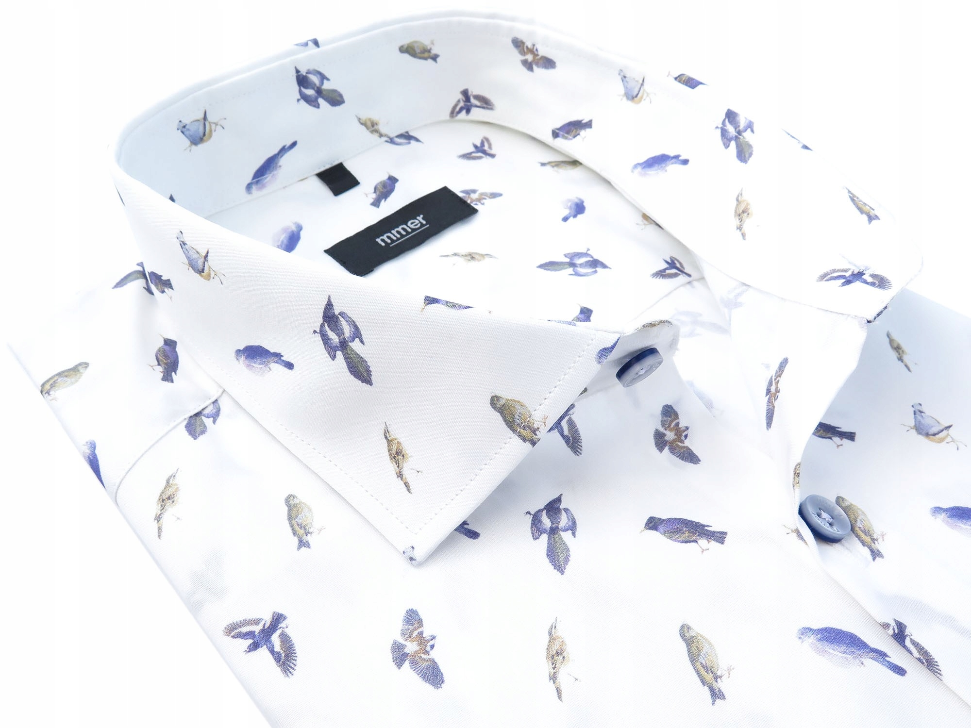 

Biała Koszula W Ptaki 176-182 40-SLIM Fit Mmer 367