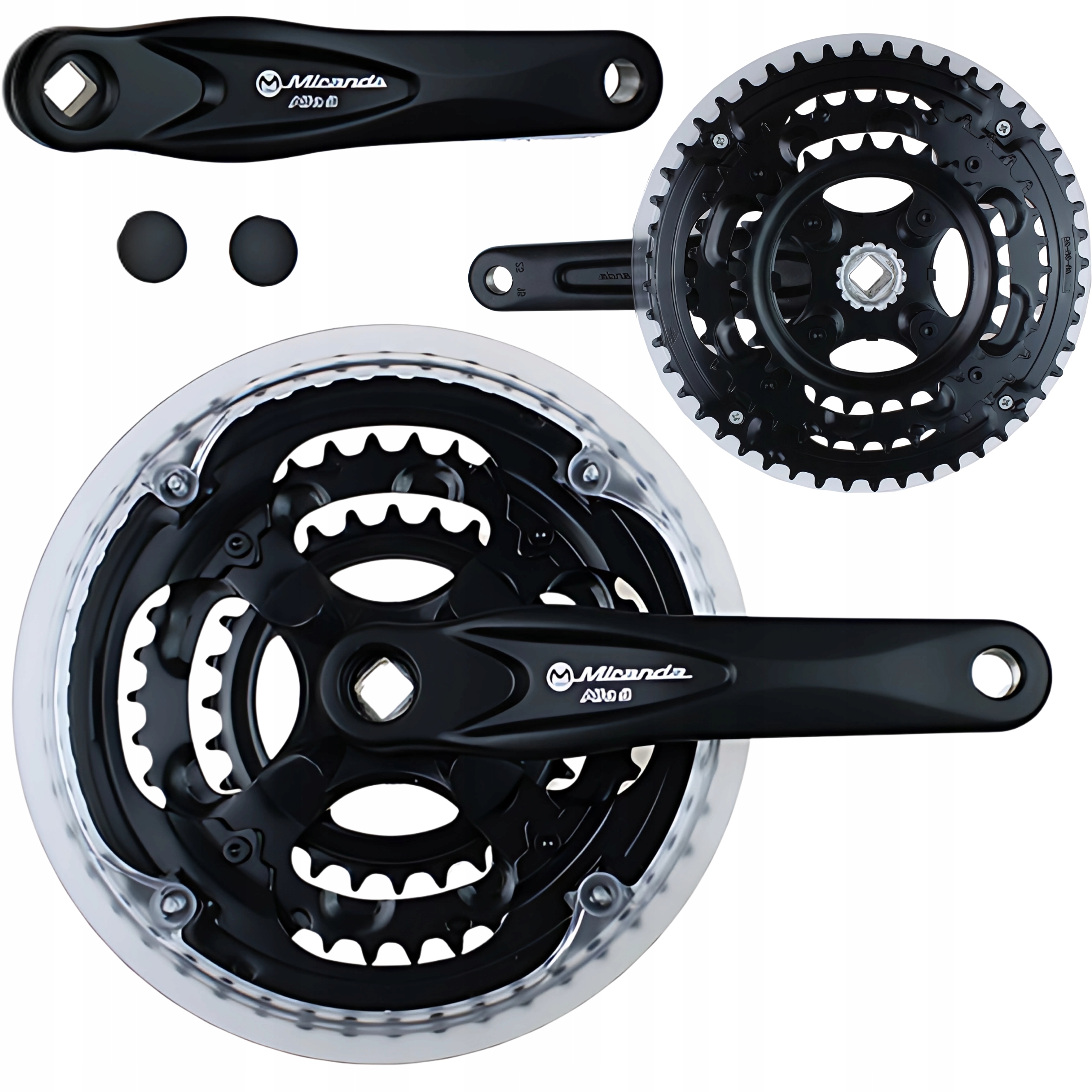 Korba rowerowa Miranda 3-rzędowa 42/34/24 czarna mechanizm korbowy 170 mm