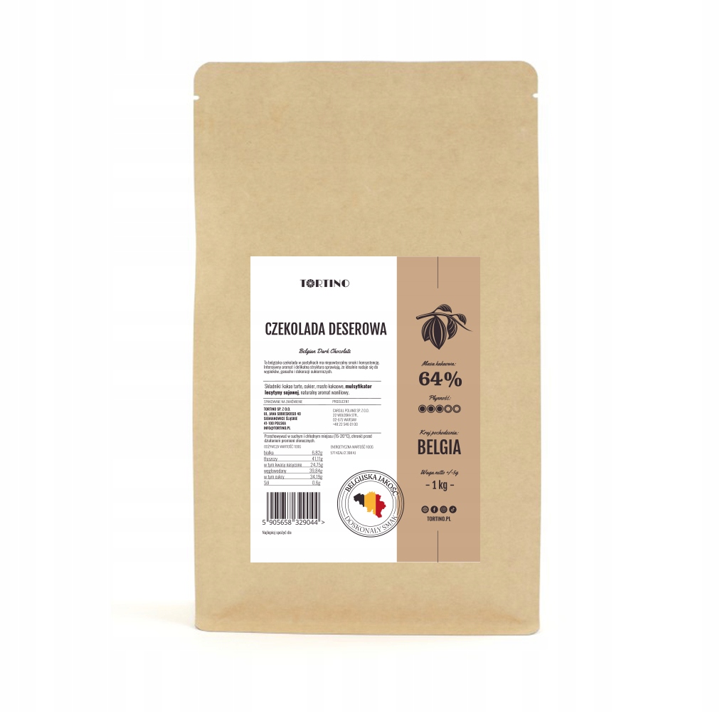 Levně Čokoláda dezertní belgická 64% 1kg Tortino