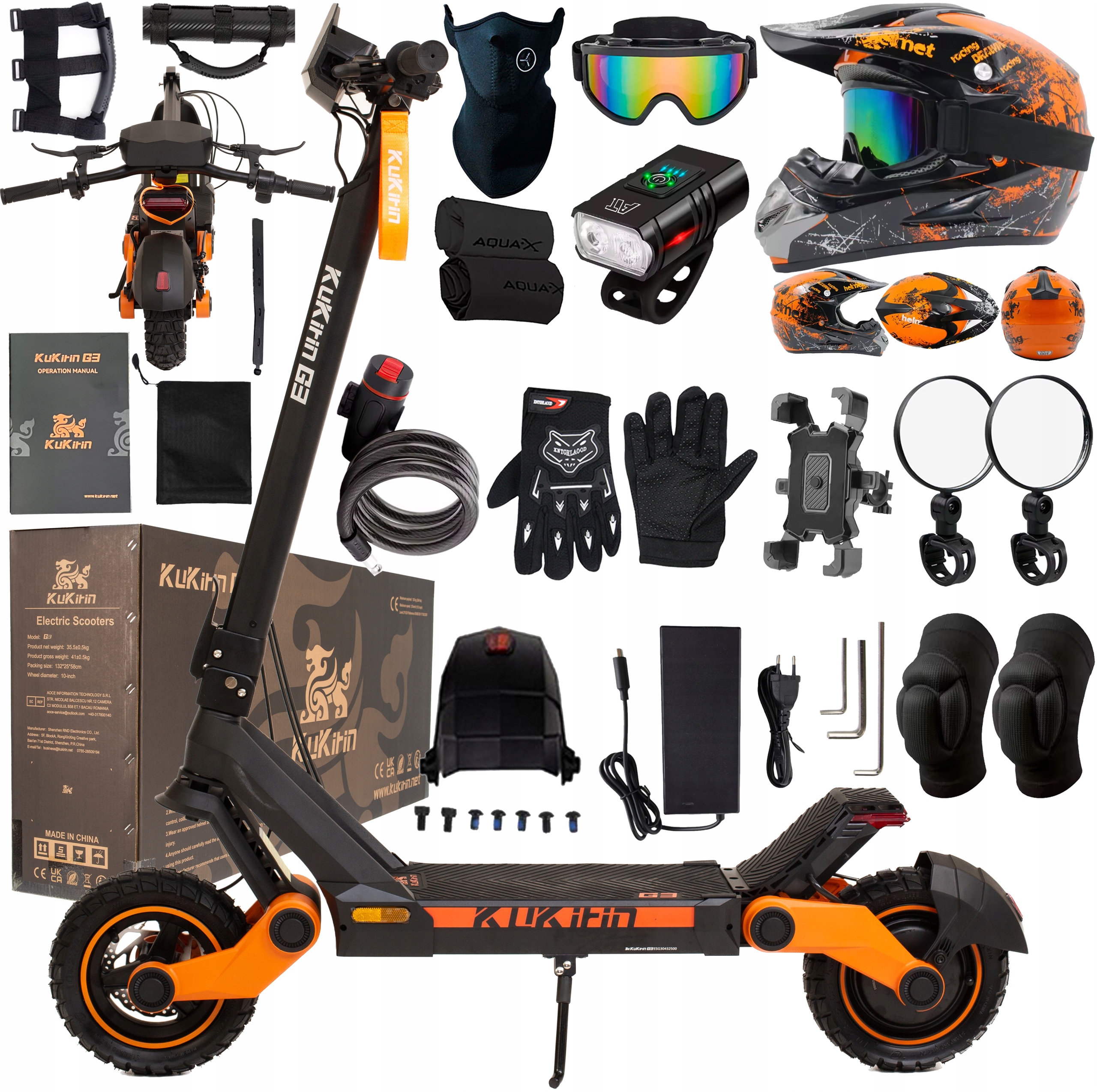 Pojazd elektryczny KuKirin G3 1450W 18.2AH 63KM 50KM/H Składany +11