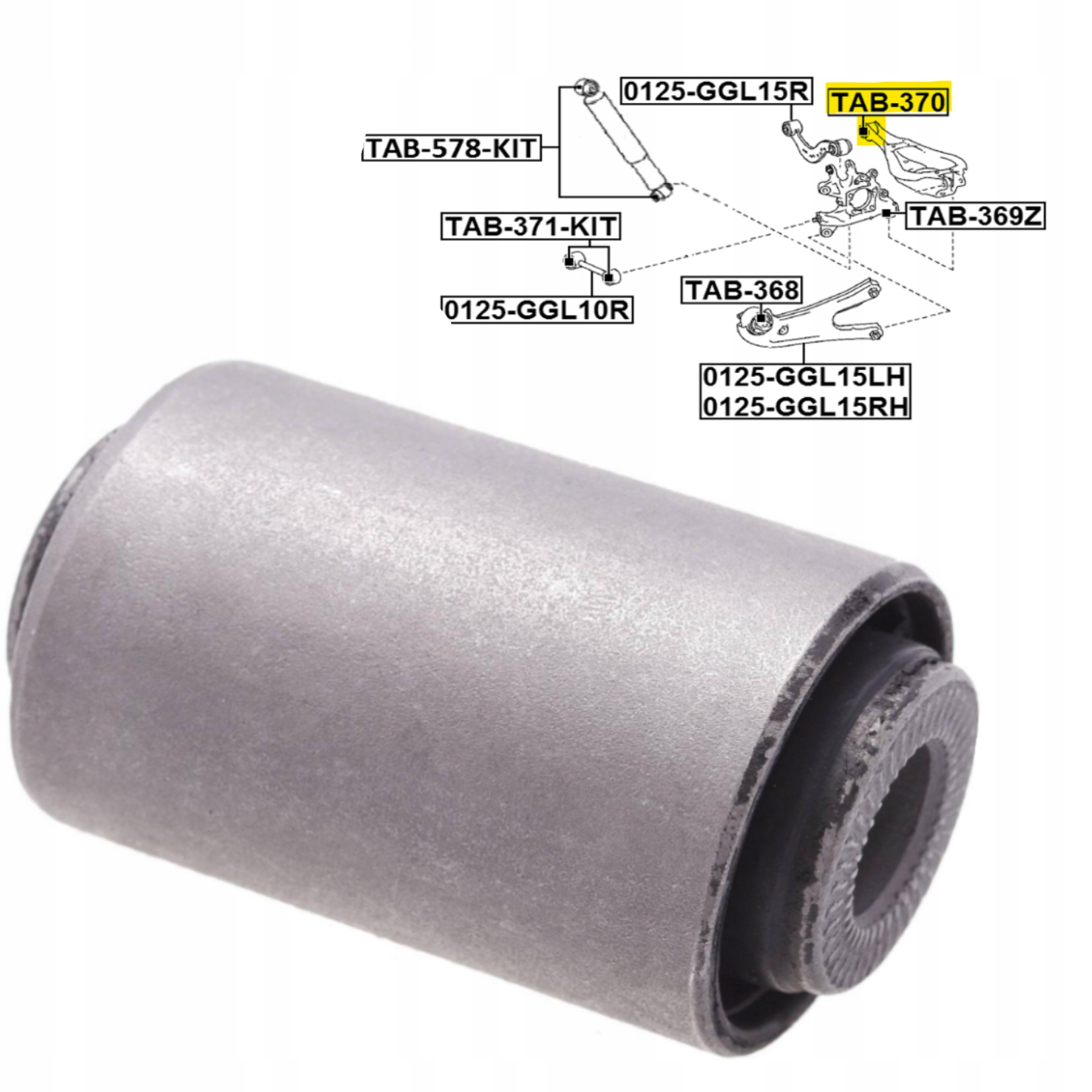 САЙЛЕНТБЛОК РИЧАГА ЗАДЕГО ПОПЕРЕЧНОГО FEBEST TAB-370