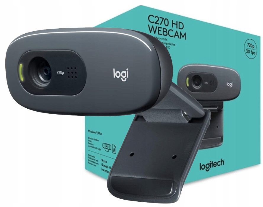 Webová Kamera Se Svorkou Logitech C270 Hd Kamera 3MPx 720P /30 sn./s