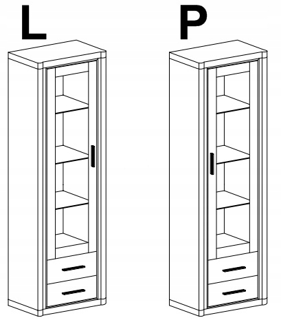 Witryna kredens z półkami do salonu DALLAS D16 Marka Jarstol
