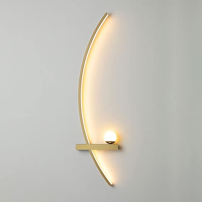 Lampa zlatá guľa, integrovaný Led zdroj, moderné nástenné svietidlo 55 cm 4000K