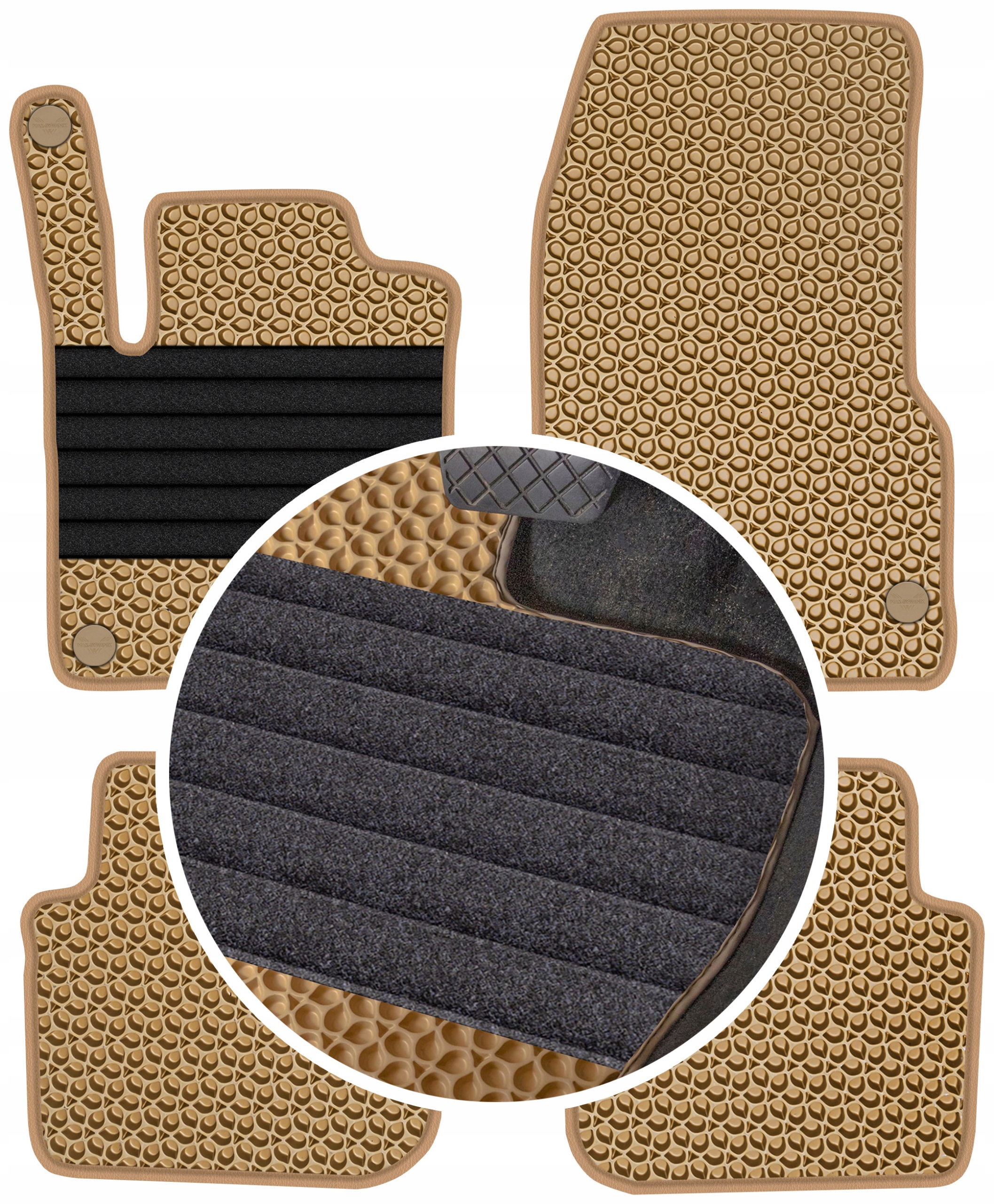 Smart Forfour I 2004-2006 Gumové rohože do auta Eva Béžová